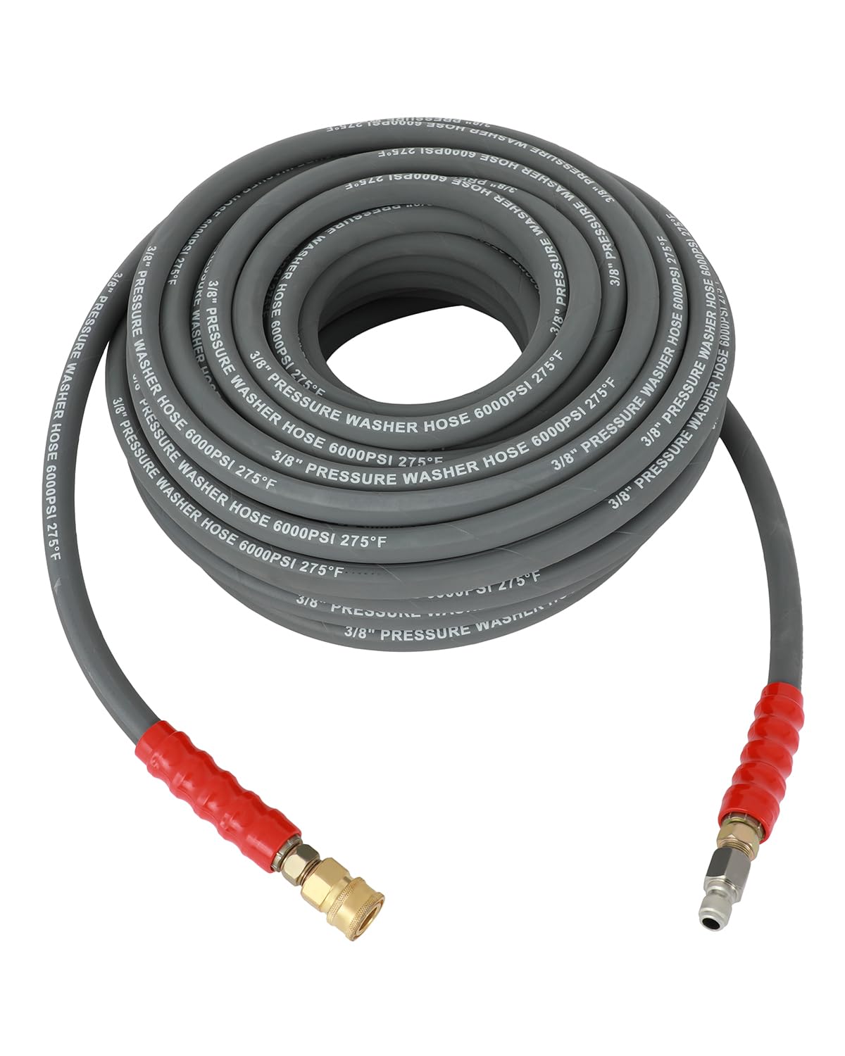 OCPTY hot water hose 100ft delivers high-pressure cleaning with a 3/8 inch inner diameter.