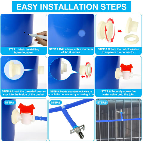 OCQOTAT eight T-fittings enabling multi-line water distribution