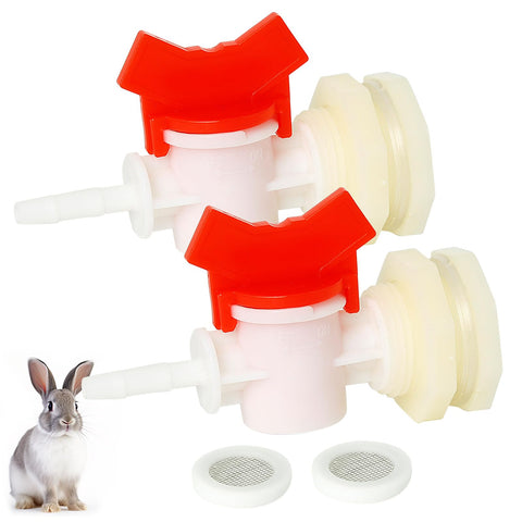 OCQOTAT rabbit watering bucket connector kit with bulkhead fitting for a leak-free seal.