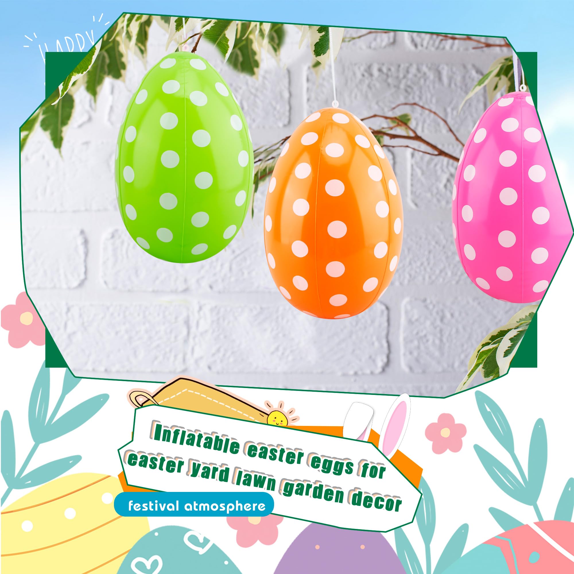 Octaday inflatable eggs inflate from bottom for quick setup and reuse.