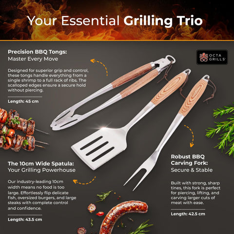 OctaGrills full 3-piece set ready for backyard barbecues.