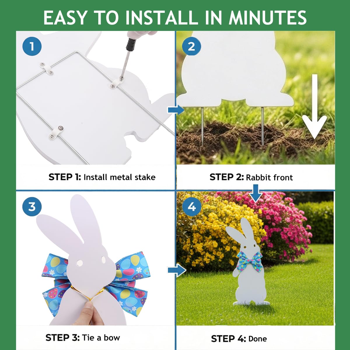 Octisys colorful egg bows add festive color to outdoor Easter decor.