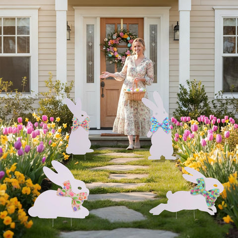 Octisys front yard Easter display greets guests warmly.