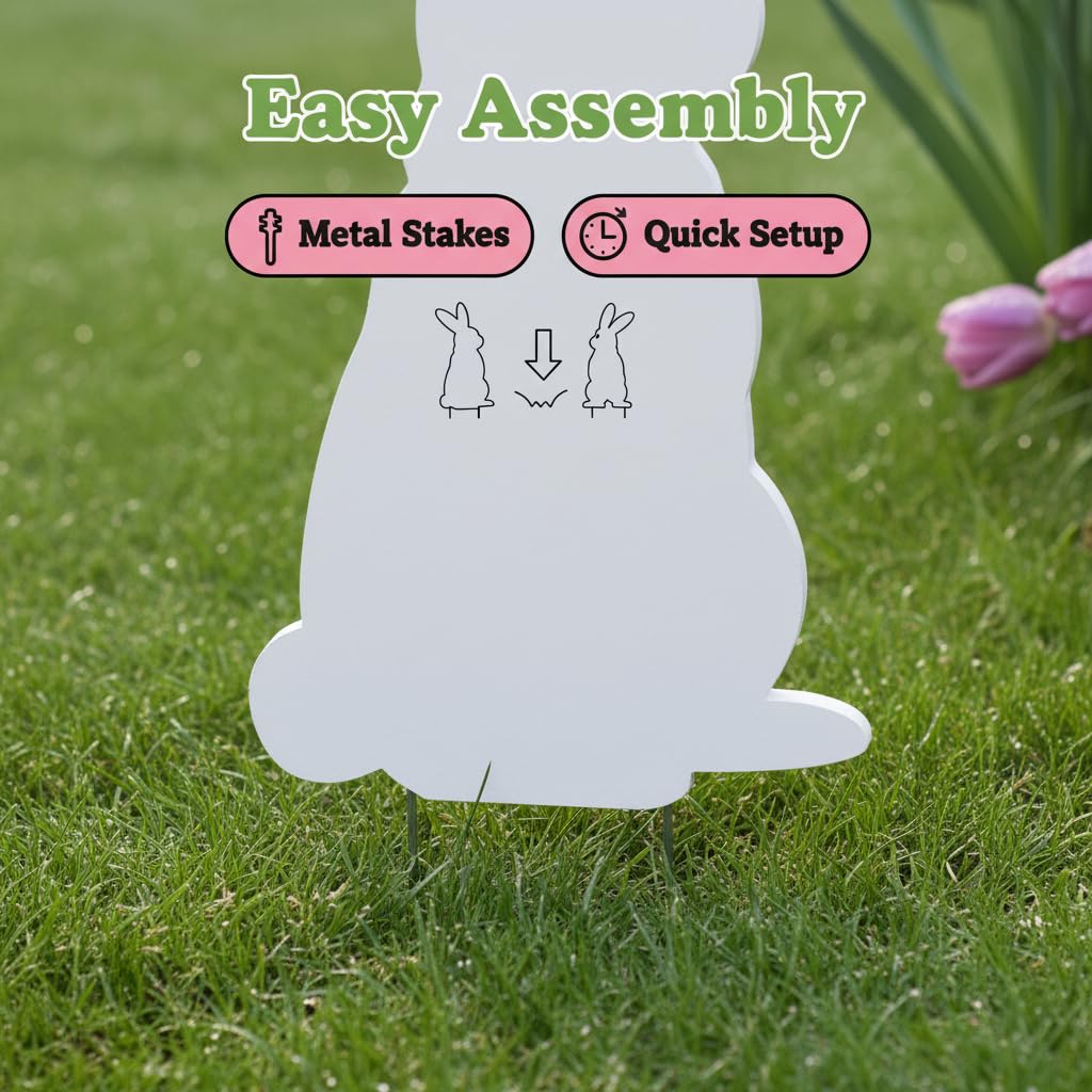 Octisys waterproof PVC material keeps bunny signs bright in rain.