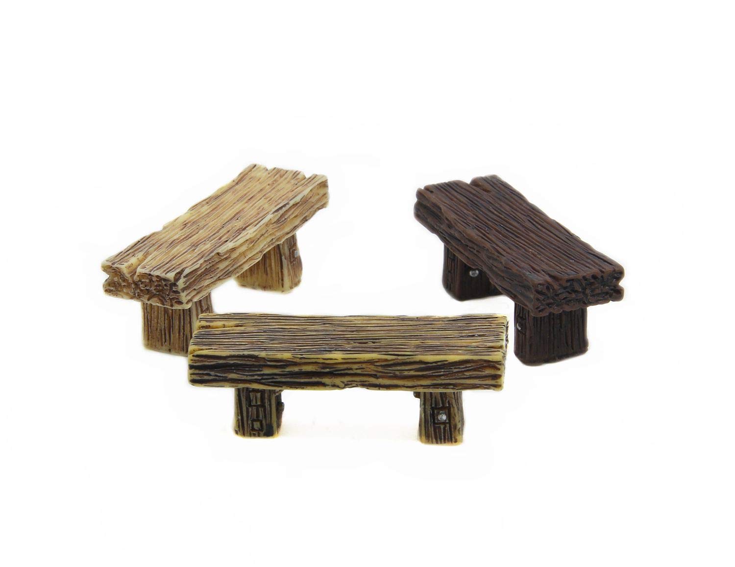 ODDIER mini resin bench 3-pack adds bright color to fairy garden displays.