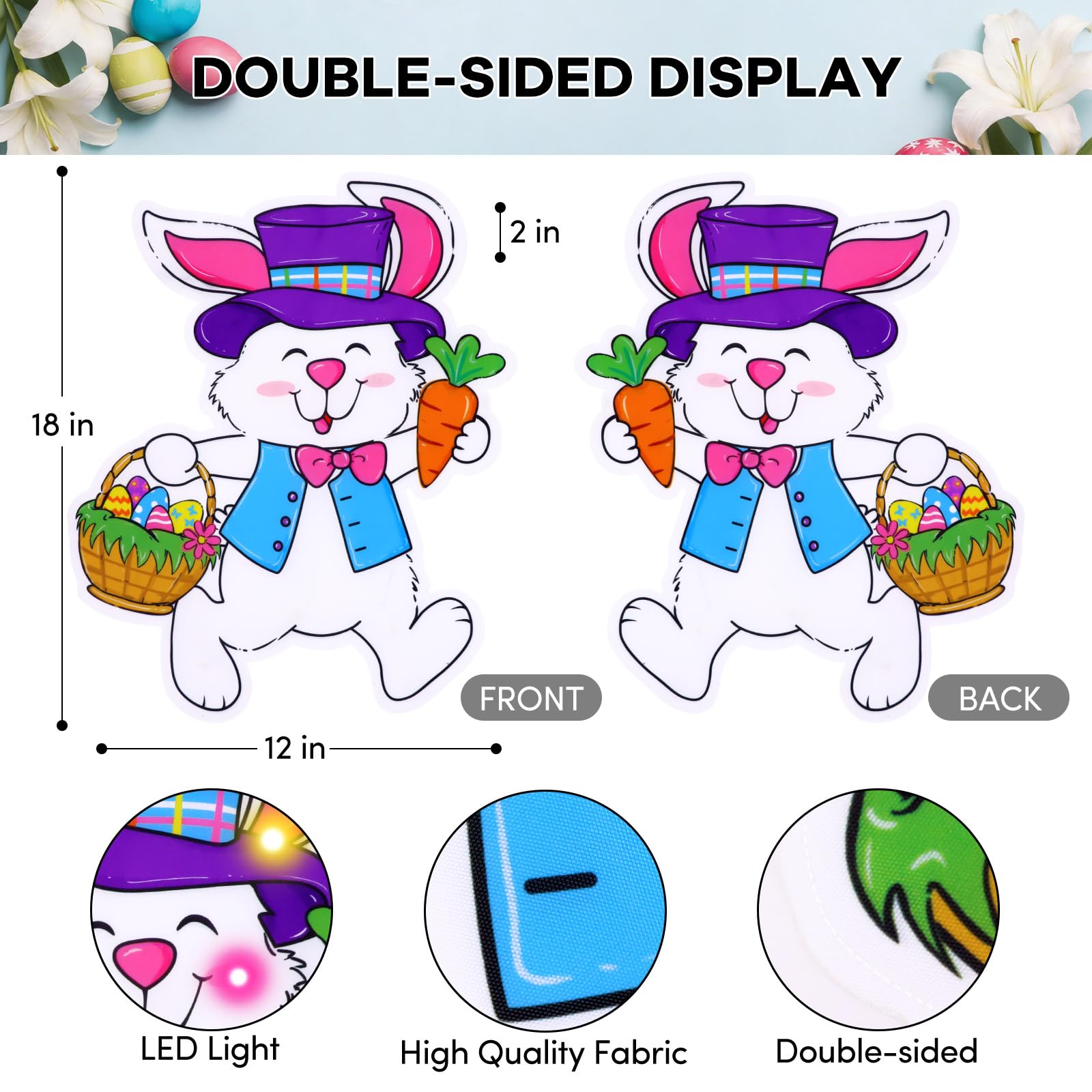 Odewhine Easter flag with eight lighting modes for versatile ambience.