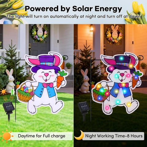 Odewhine solar-powered flag with built-in light sensor for evening illumination.