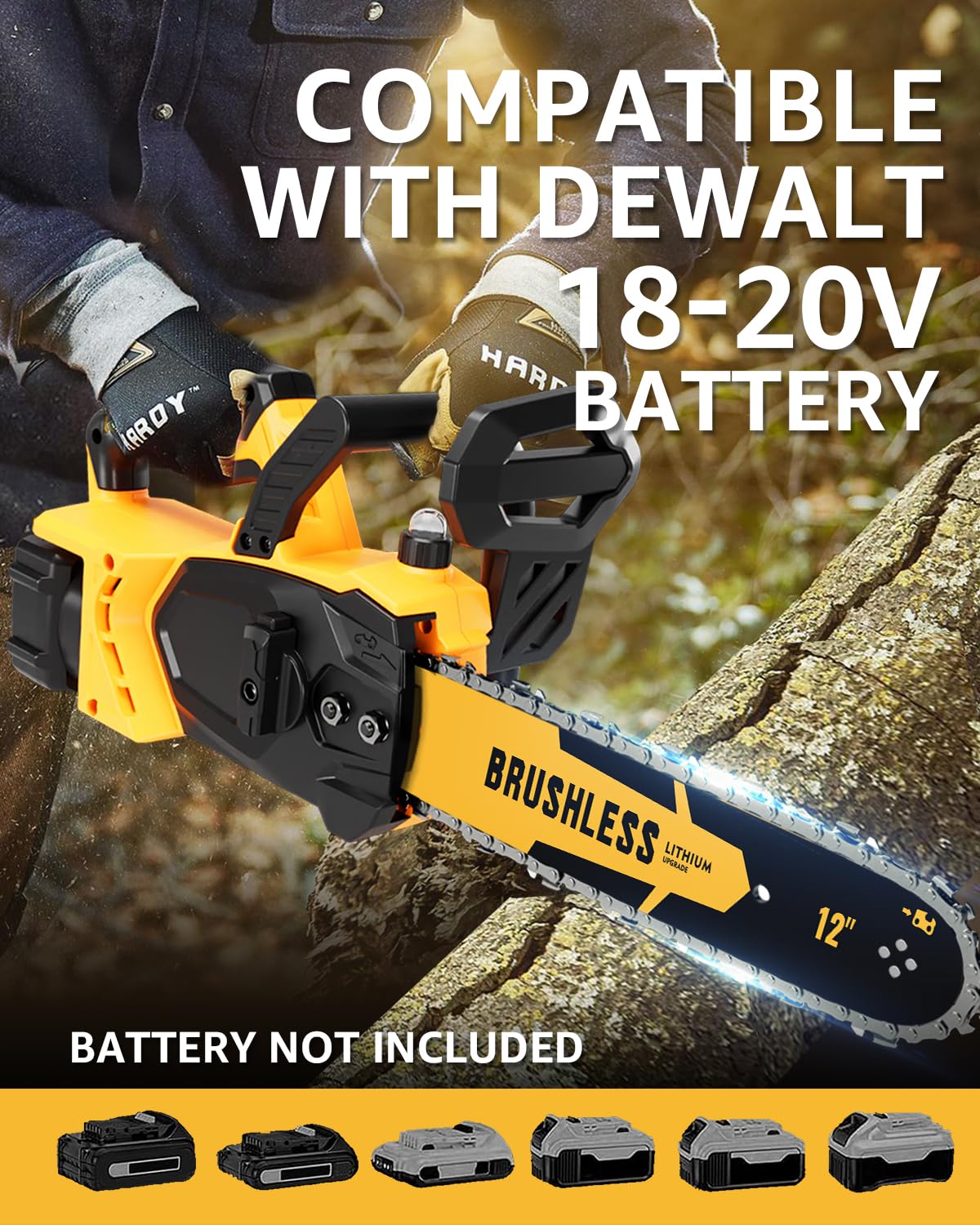 ODOGYM chainsaw with DeWalt compatibility enabling quick task readiness.
