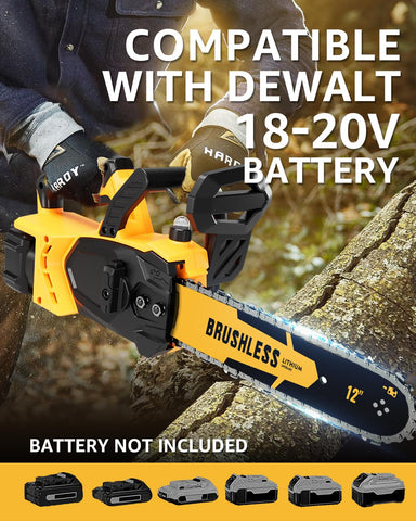 ODOGYM chainsaw with DeWalt compatibility enabling quick task readiness.