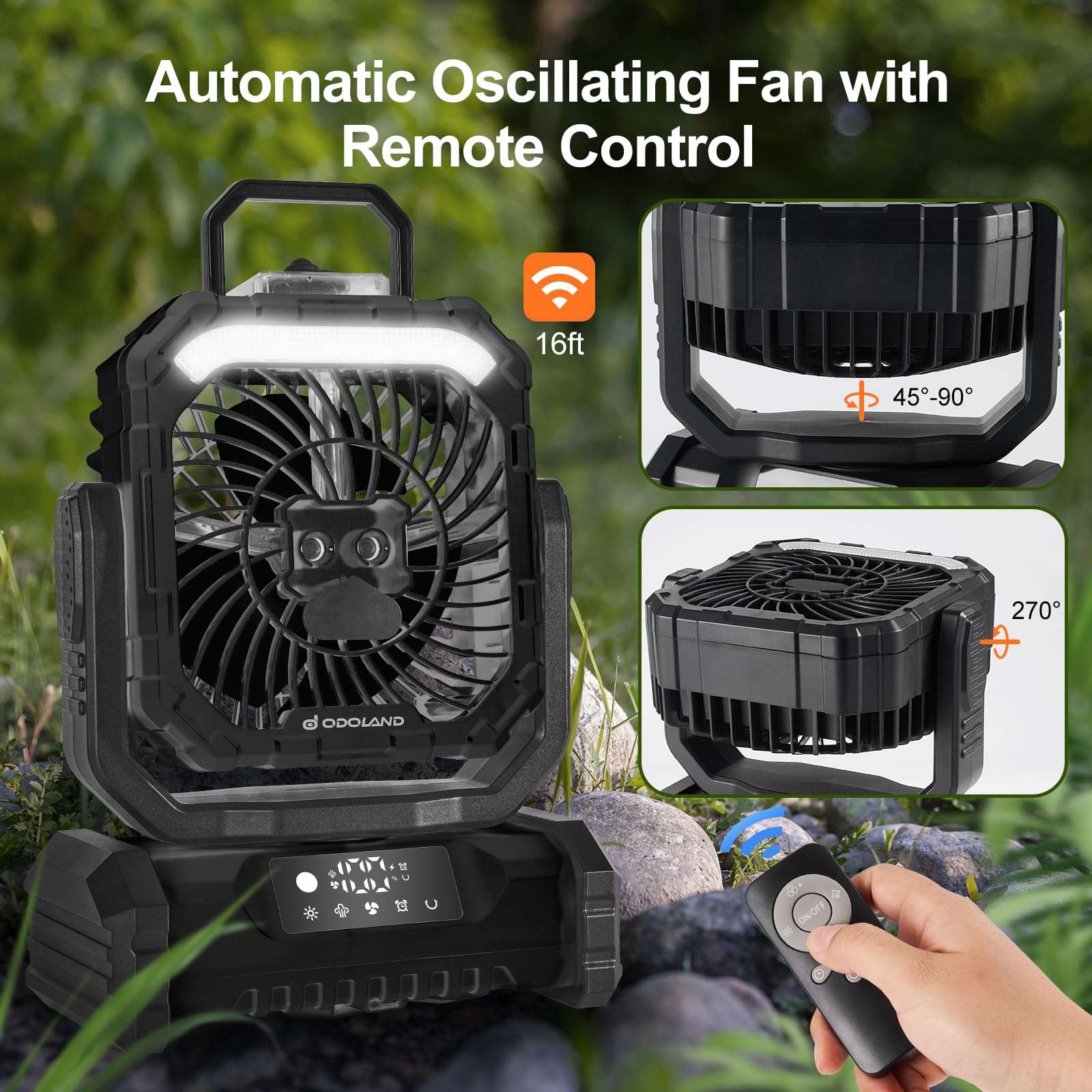 Odoland remote control enables easy operation up to 16 feet.