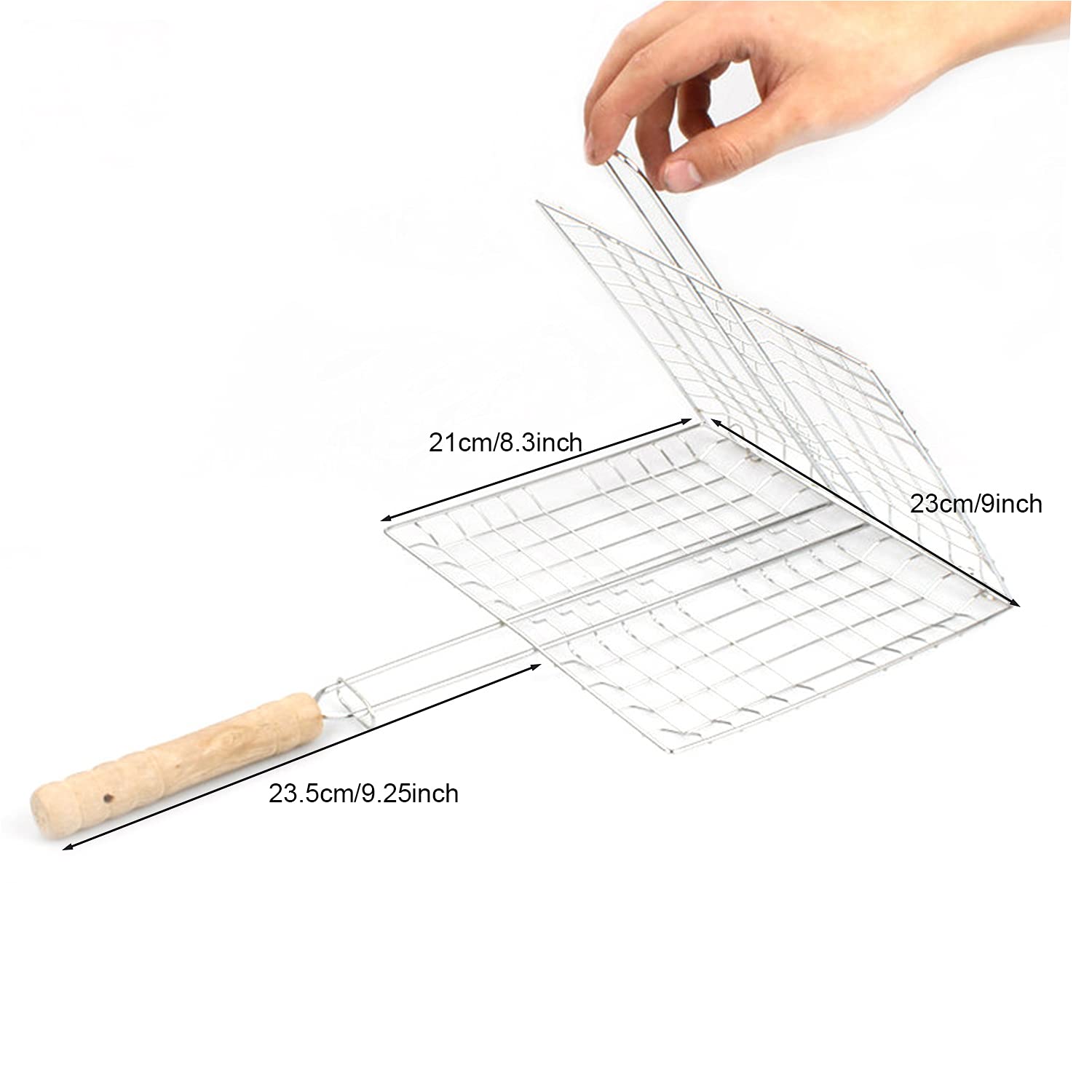 Odowalker Barbeque Grill Basket in stainless steel for hygienic, durable outdoor cooking.