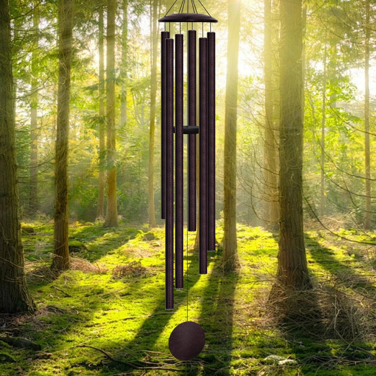 ODRODR 66-inch wind chime with bronze tubes delivering deep tone outdoors.