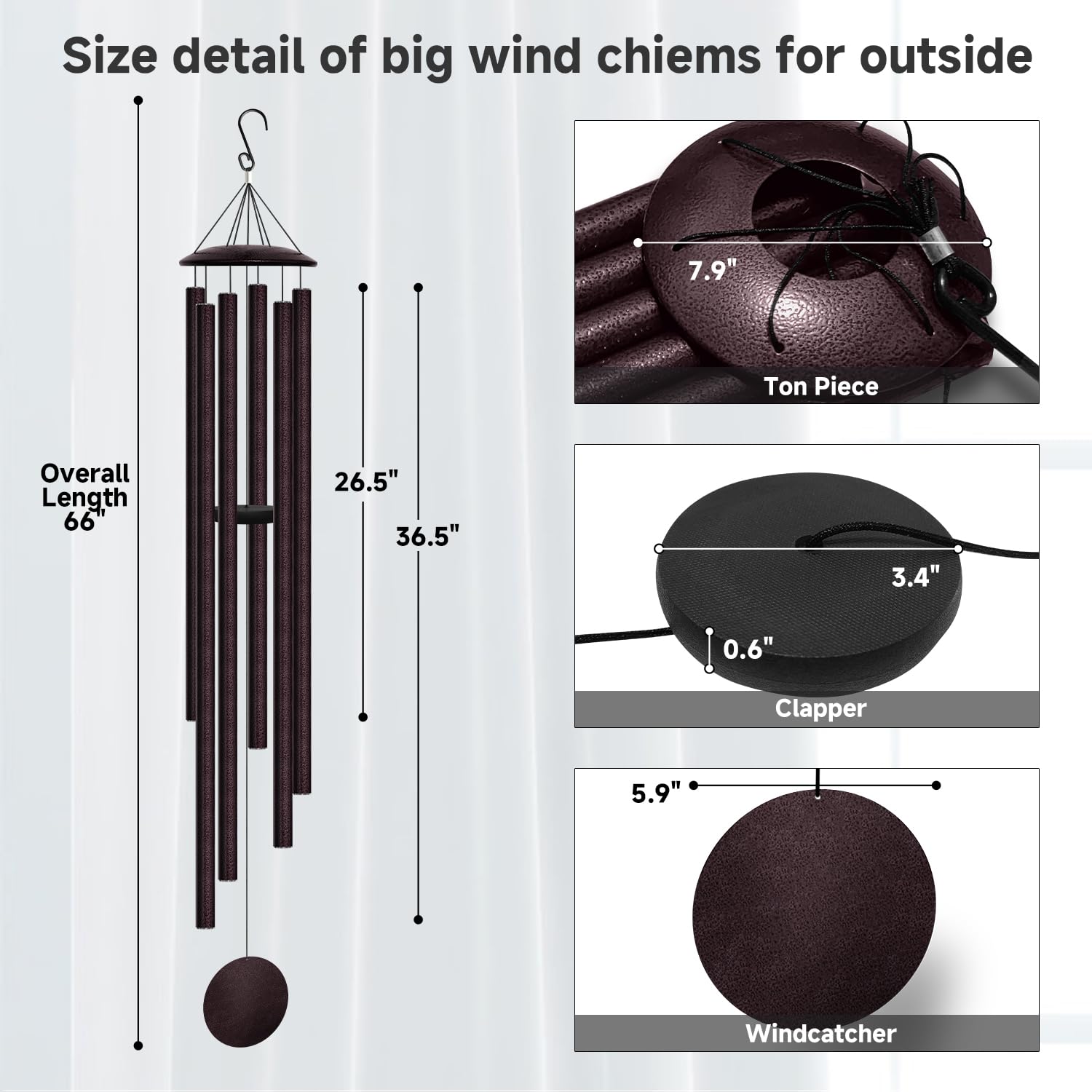 ODRODR deep-tone wind chime tubes tuned for relaxing garden ambience.