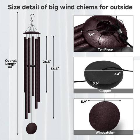 ODRODR deep-tone wind chime tubes tuned for relaxing garden ambience.