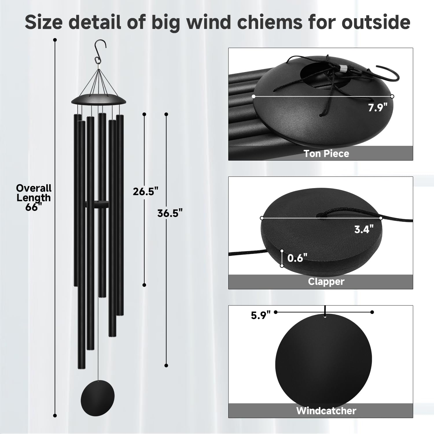 ODRODR wind chimes deep-tone melody enhances garden ambiance.
