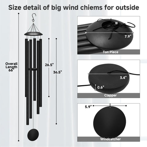 ODRODR wind chimes deep-tone melody enhances garden ambiance.