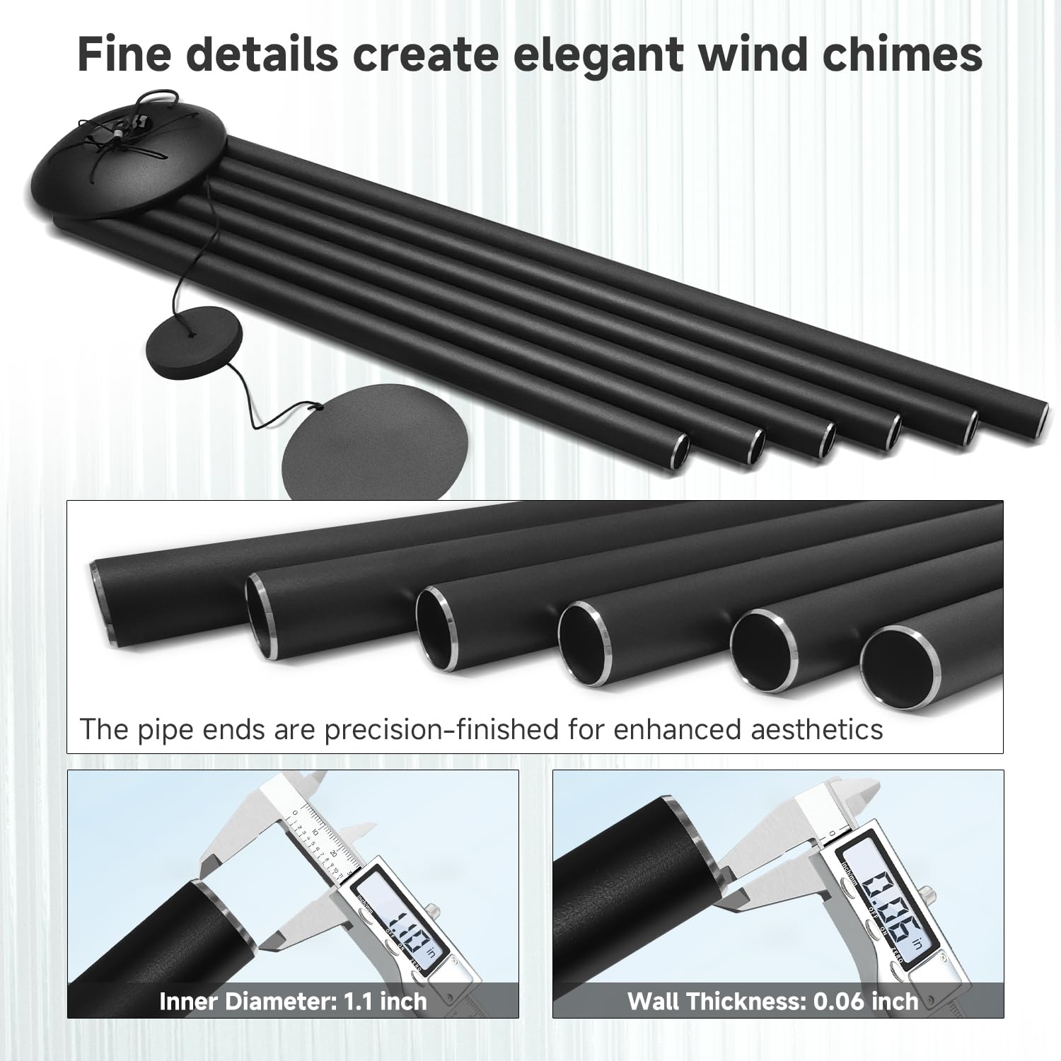 ODRODR wind chimes with weather coating resist rust and rain.
