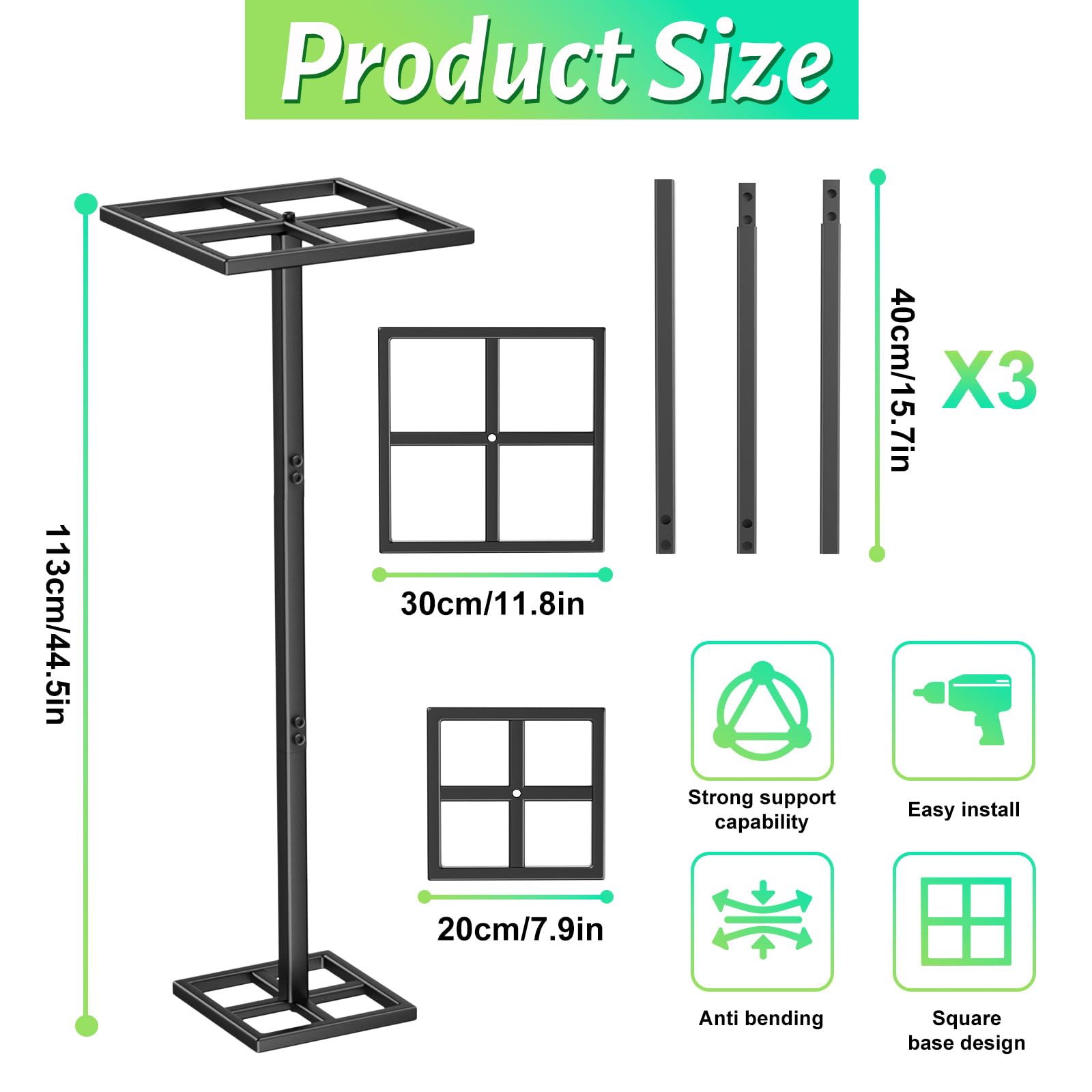 ODSNANIE adjustable-height trellis demonstrates height flexibility for growing vines