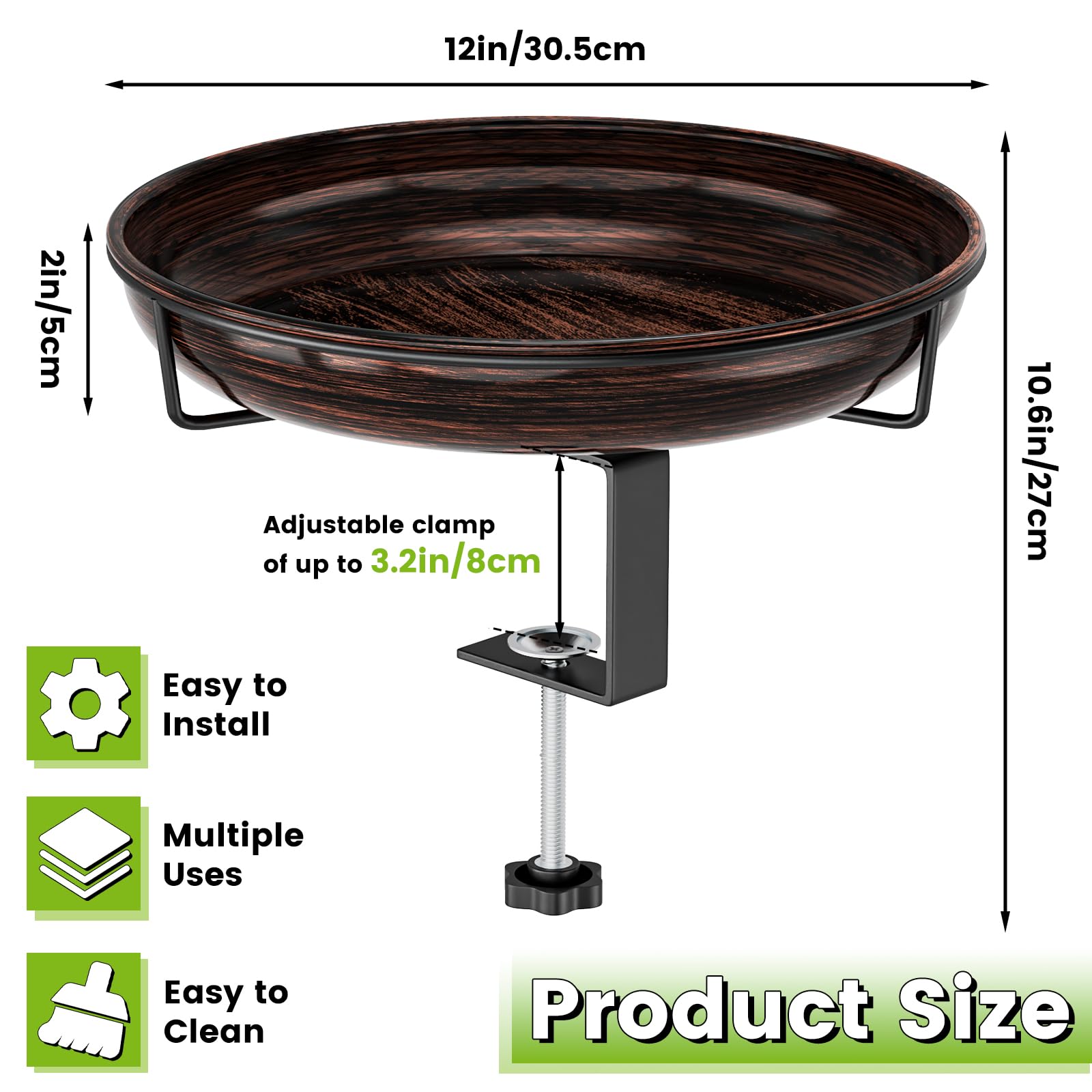 ODSNANIE 12-inch bowl provides ample bathing space
