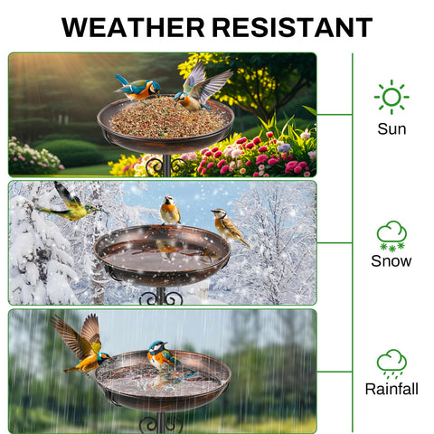 ODSNANIE bird bath stake stand enables easy placement across lawns and patios.