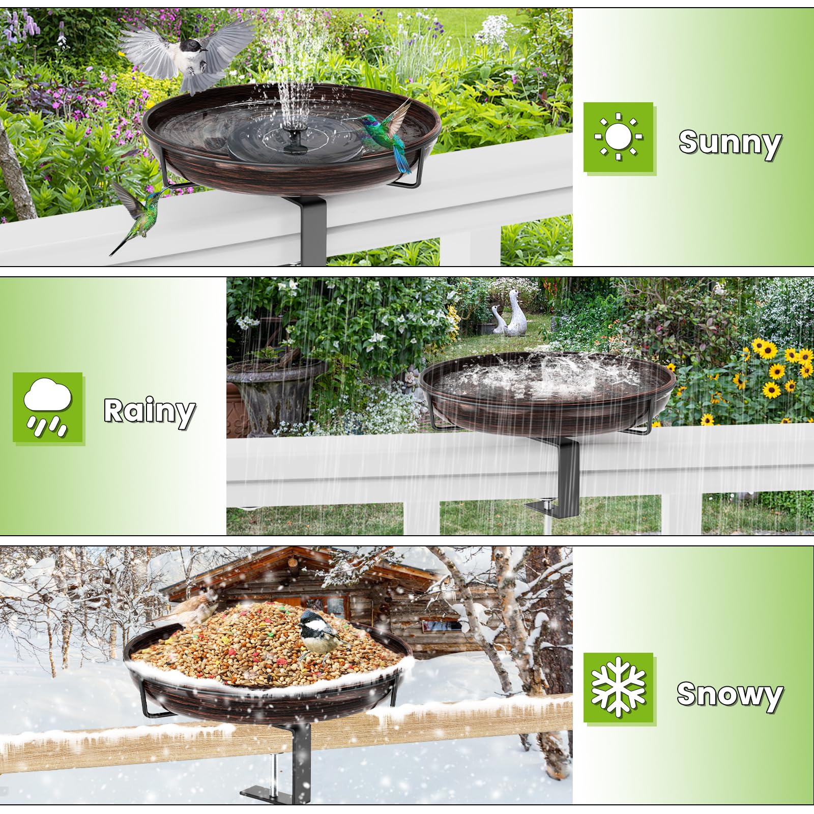 ODSNANIE bird feeder option with seeds attracts birds