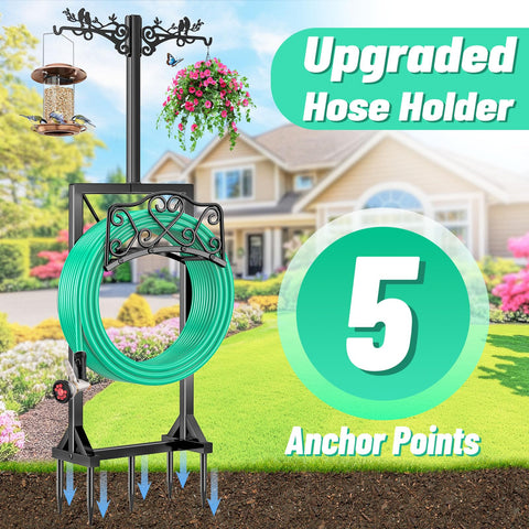 ODSNANIE detachable metal hose hanger enables easy removal and storage.