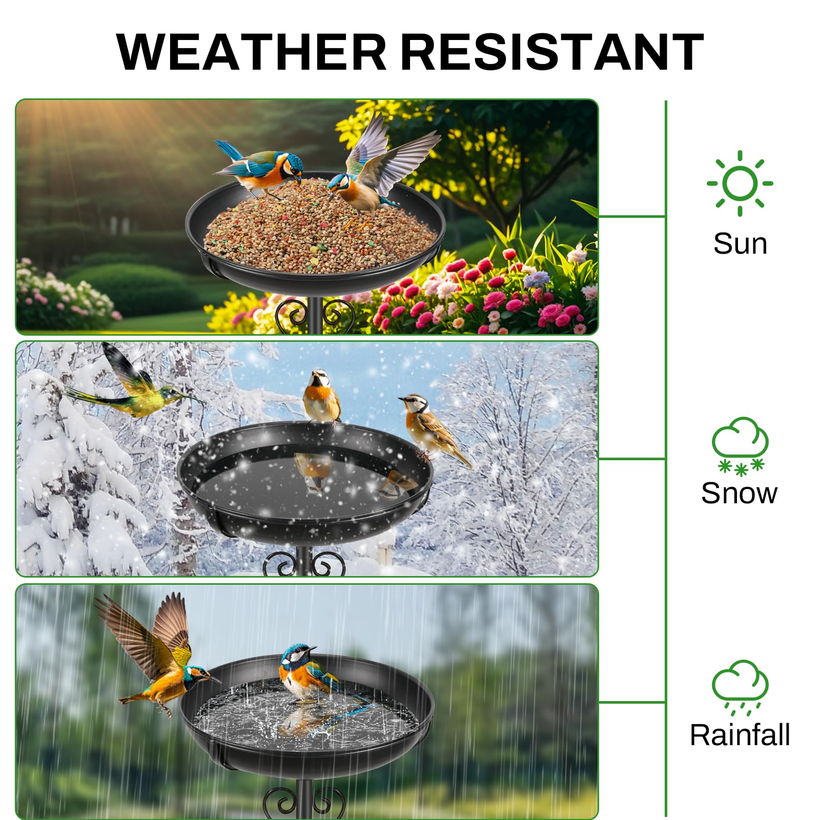 ODSNANIE easy-install bird bath allows quick setup for backyard enjoyment