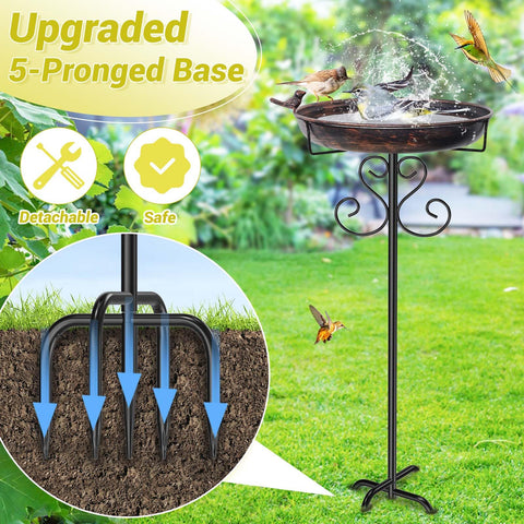 ODSNANIE five-pronged base stake provides stable support in yards and patios.