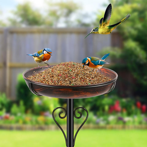 ODSNANIE garden decor bronze bird bath complements vintage aesthetics in outdoor spaces.