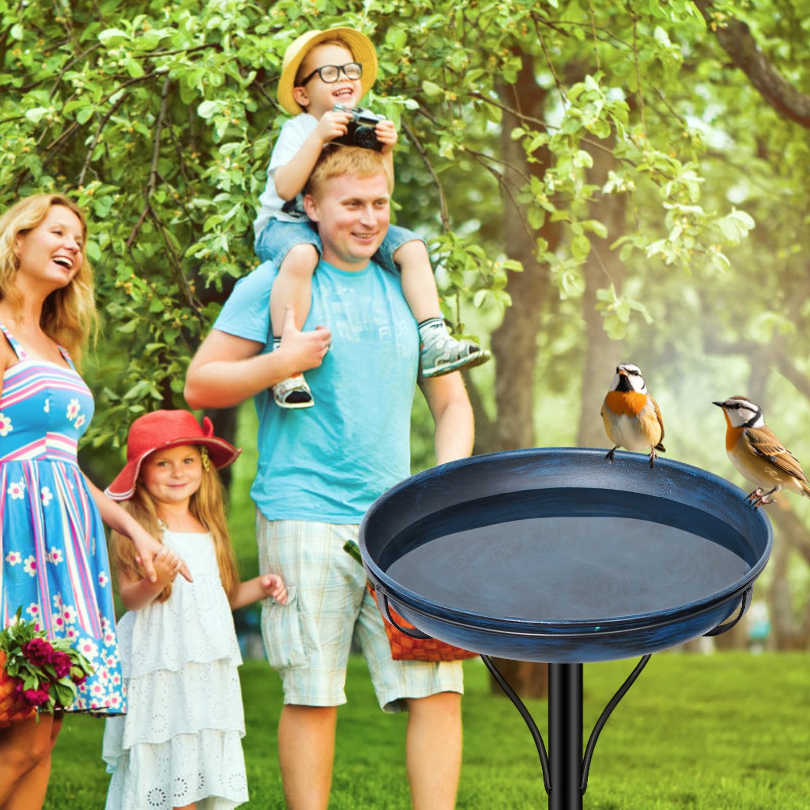 ODSNANIE stake-based setup lets you position the bird bath anywhere in minutes.