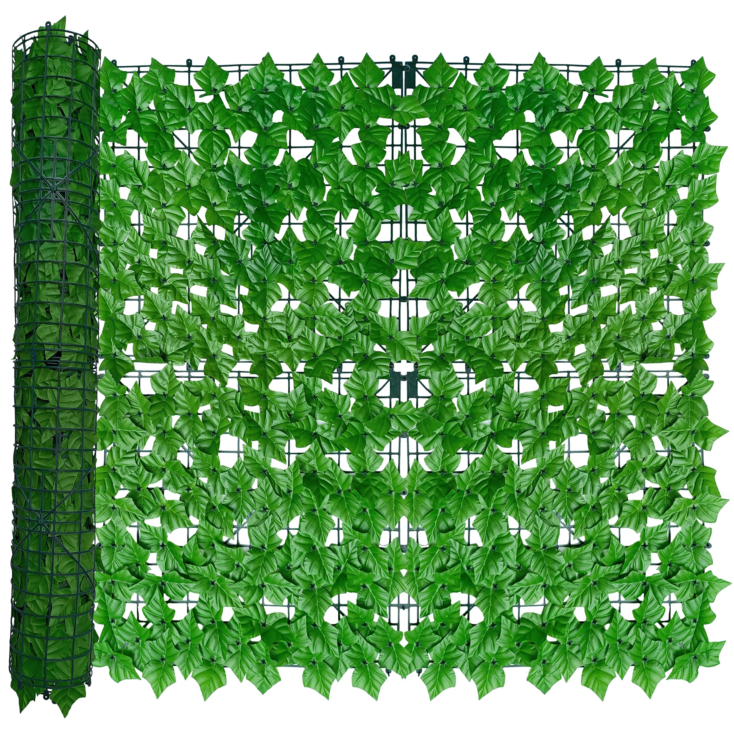 ODTORY artificial ivy fence panel close-up with textured leaves for instant privacy.