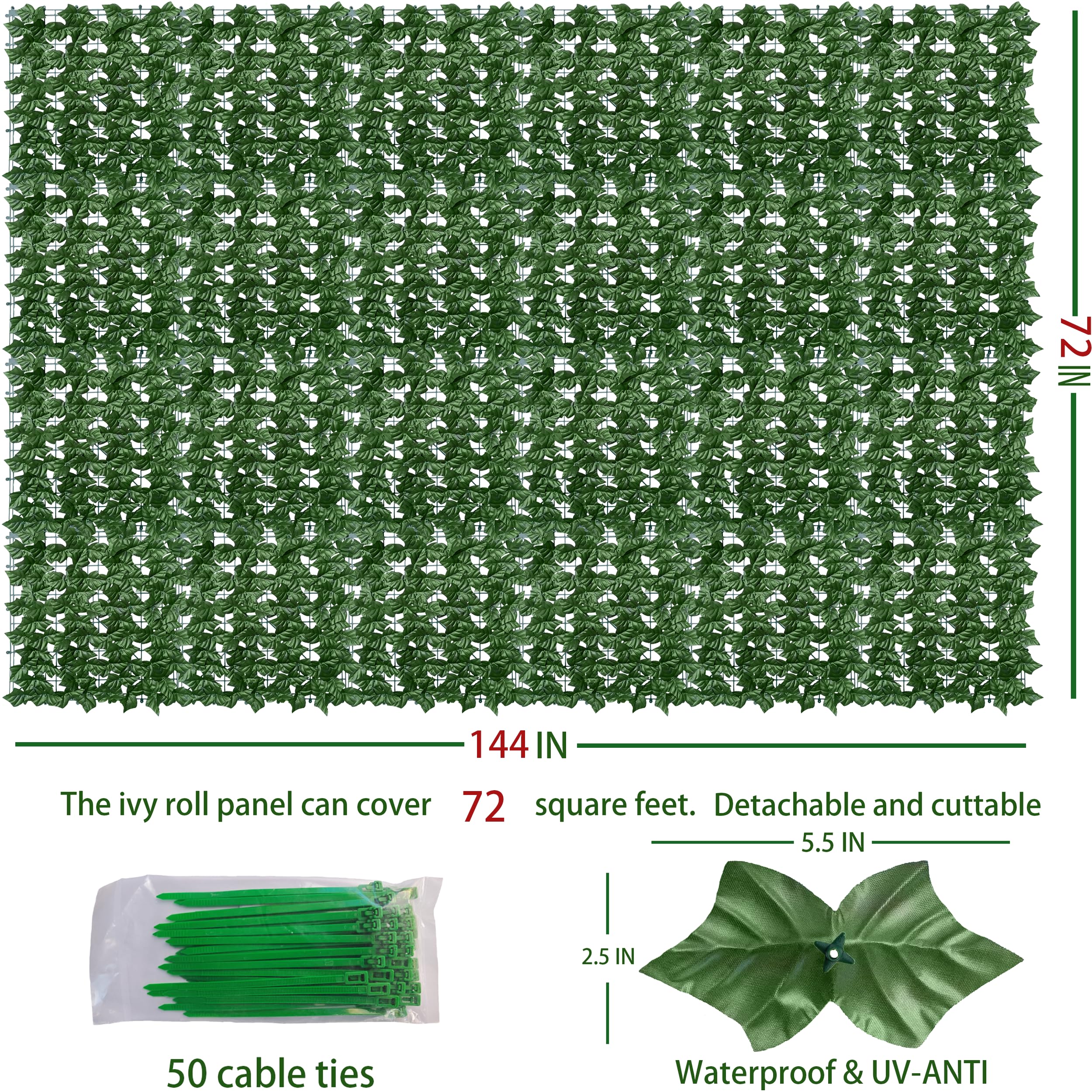 ODTORY ivy fence panel offers UV-protected greenery that stays vibrant outdoors.
