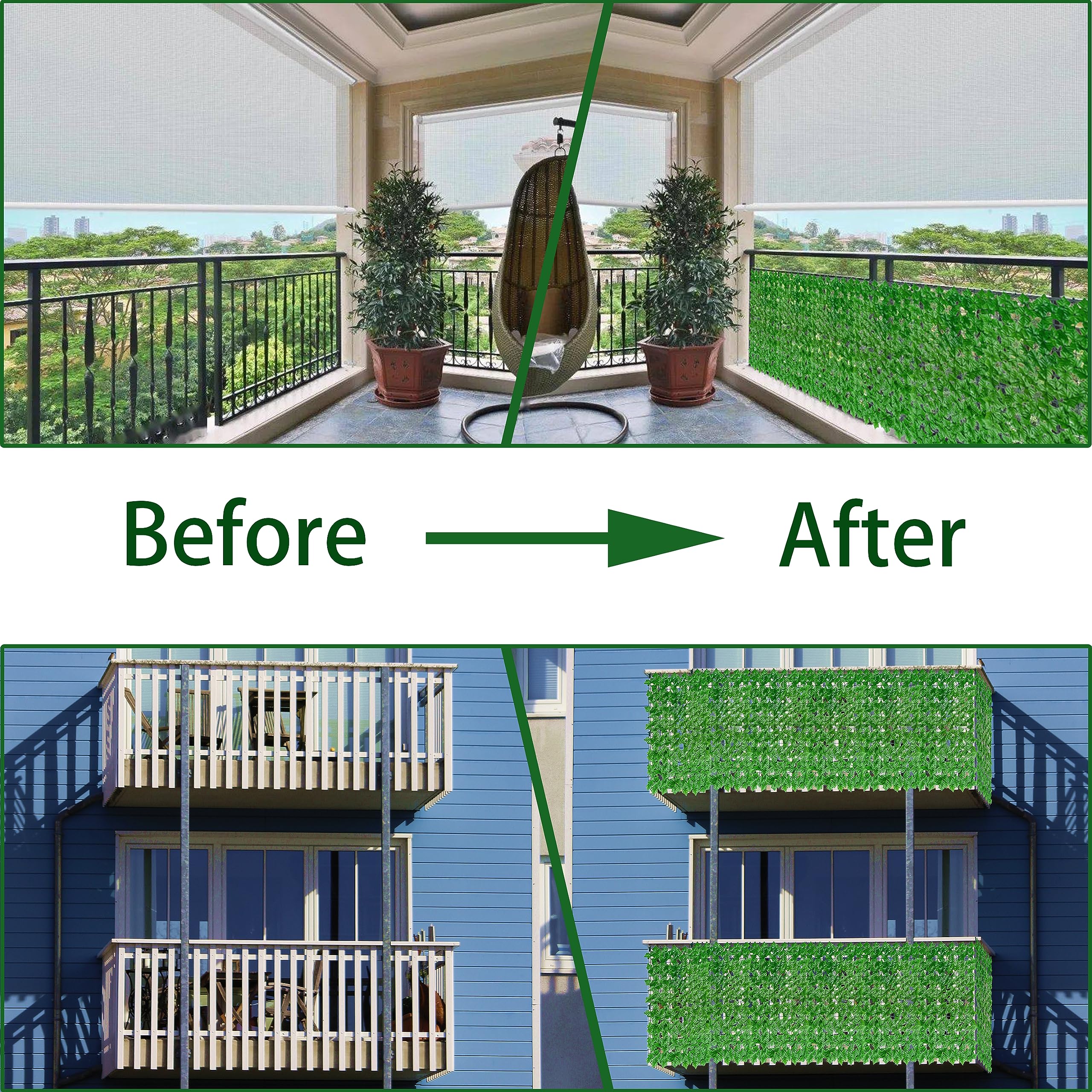 ODTORY artificial ivy fence panel weather-ready with UV protection for outdoor spaces.