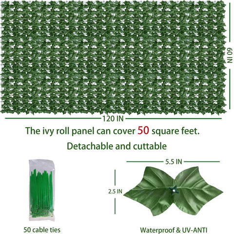 ODTORY ivy closeup highlighting textured leaves and UV-protected outdoor durability.