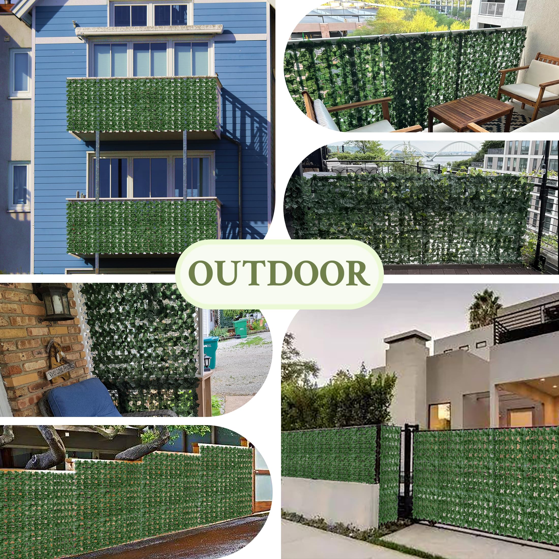 ODTORY outdoor indoor ivy green wall decor ideal for patios and balconies.