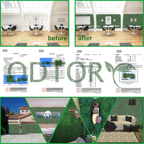 ODTORY weather-resistant greenery adds privacy with low maintenance.