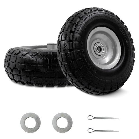 OEBYZWSL 10 inch solid tire side view, durable cart performance on rough terrain.