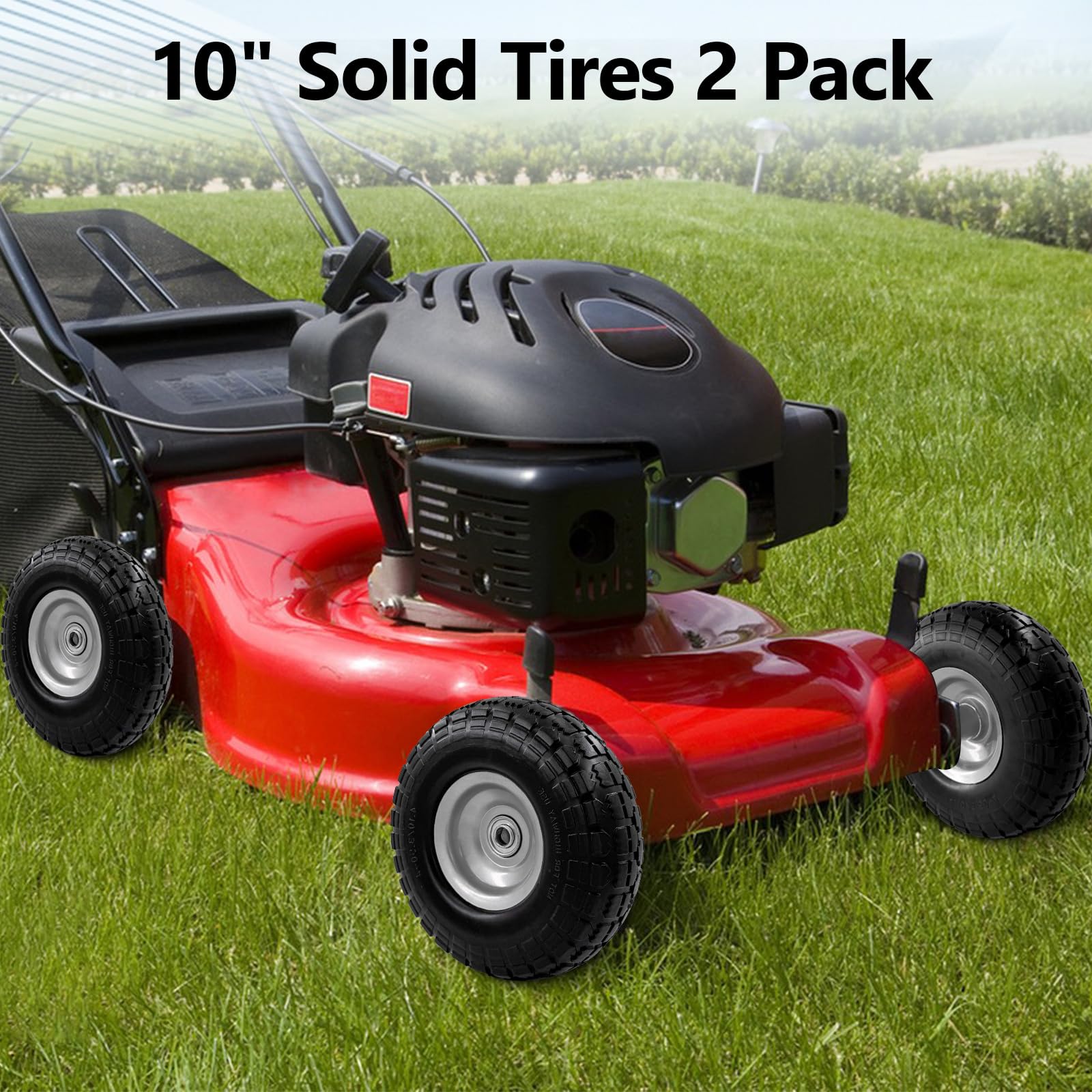 OEBYZWSL 10 inch solid tire improves maintenance free mobility for many carts.