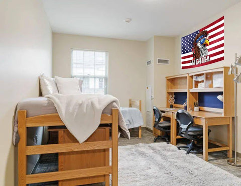 OEIDABXU Eagle Mullet Merica flag fade-proof fabric close-up