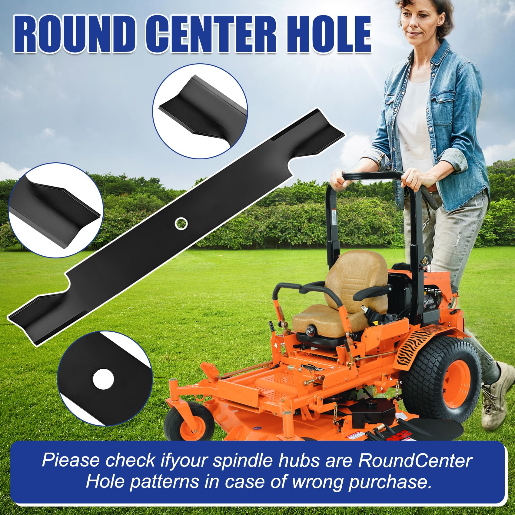 OEM Upgrade blades pack close-up displaying powder-coated finish and safety features