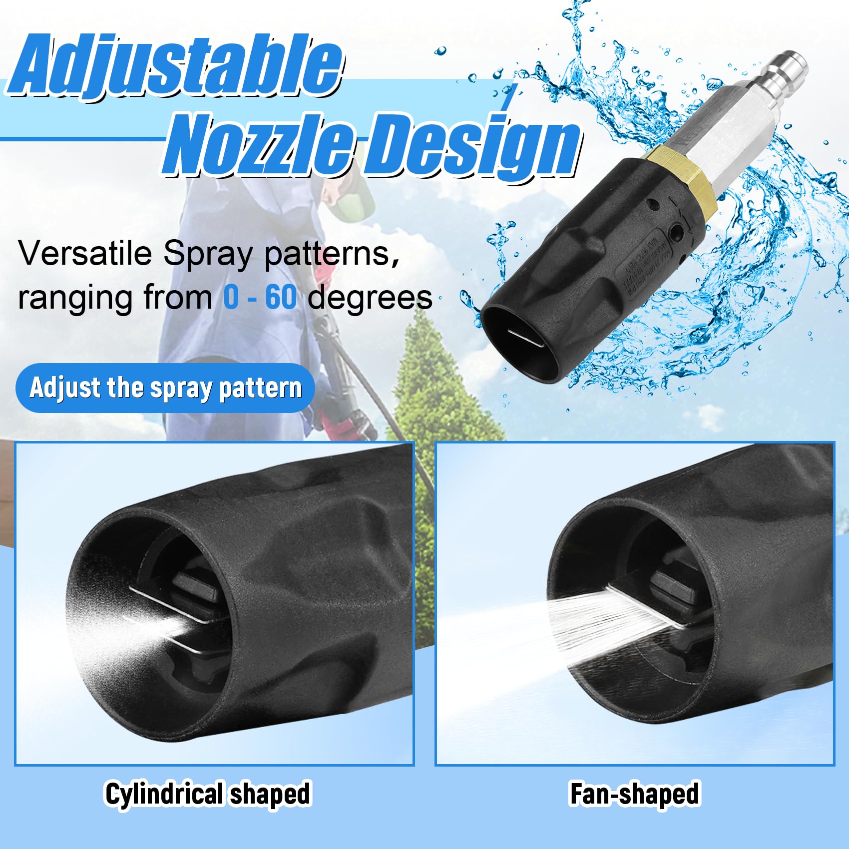 OEM Upgrade nozzle reaching elevated areas up to 4 stories for hard-to-reach surfaces.