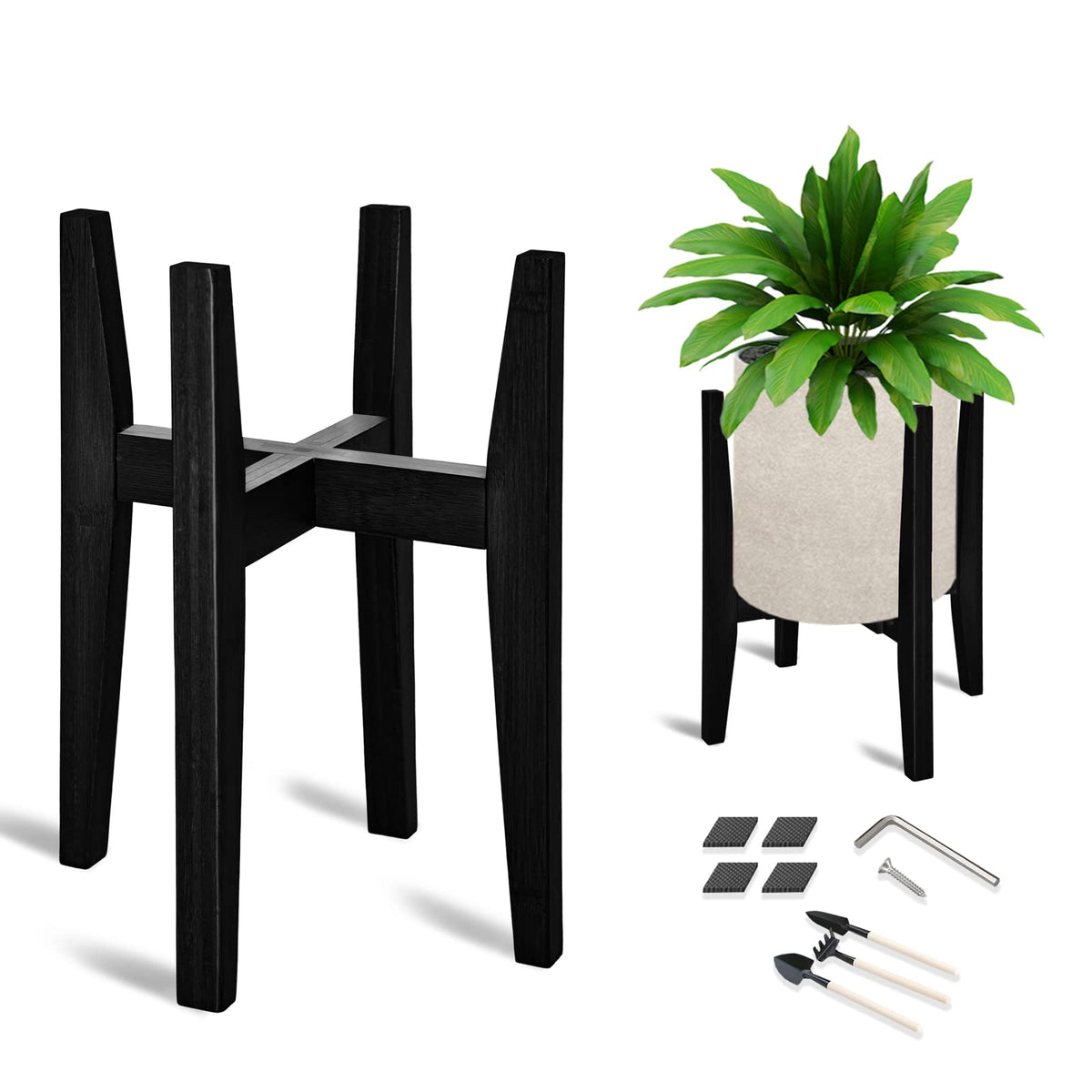 OERGKE adjustable plant stand assembly demonstrating easy setup for quick styling.