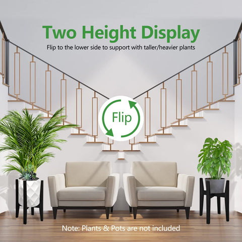 OERGKE bamboo plant stand legs 38 cm showing stability for heavier pots.