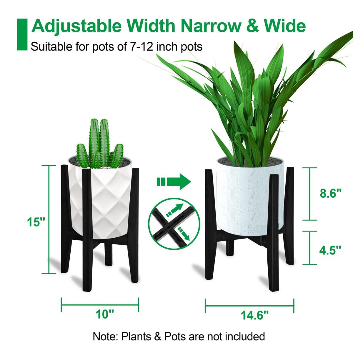 OERGKE mid-century plant stand corner setup complements living spaces and plant display.