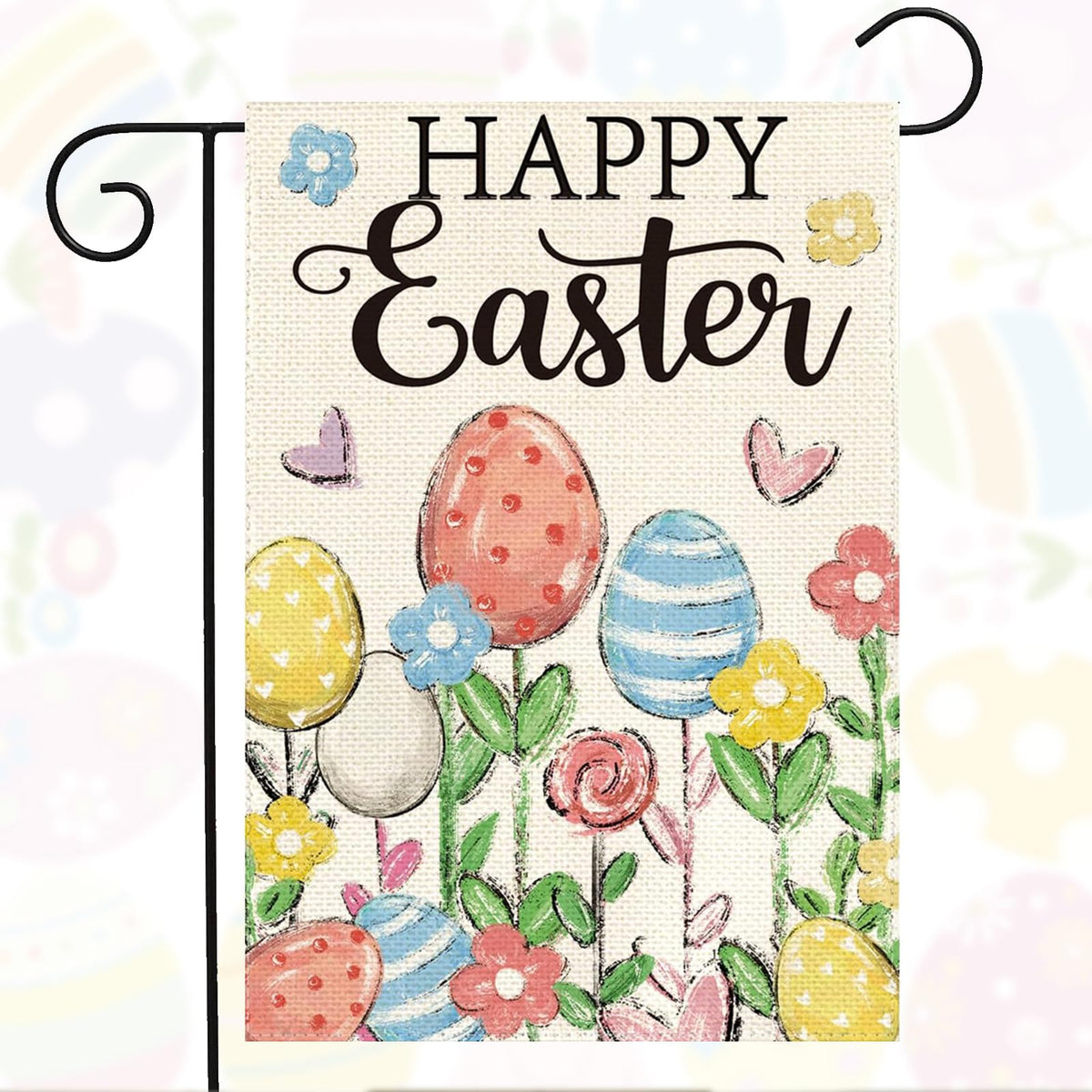 Oeyliz Easter flag with double-sided design for bright outdoor visibility.