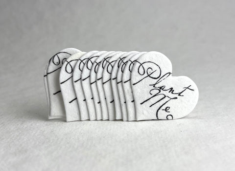 Of The Earth cotton fiber seed paper heart tag suitable for garden-friendly gifts