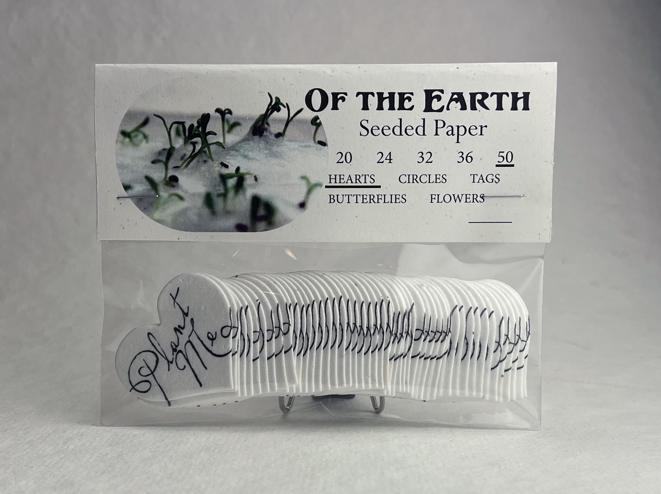 Of The Earth eco-friendly seed paper heart tag adds a sustainable touch to celebrations