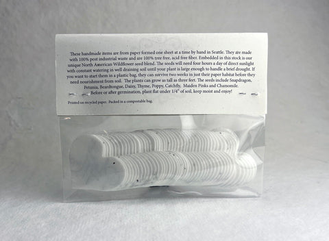 Of The Earth seed paper heart tag uses water-based ink for safe planting