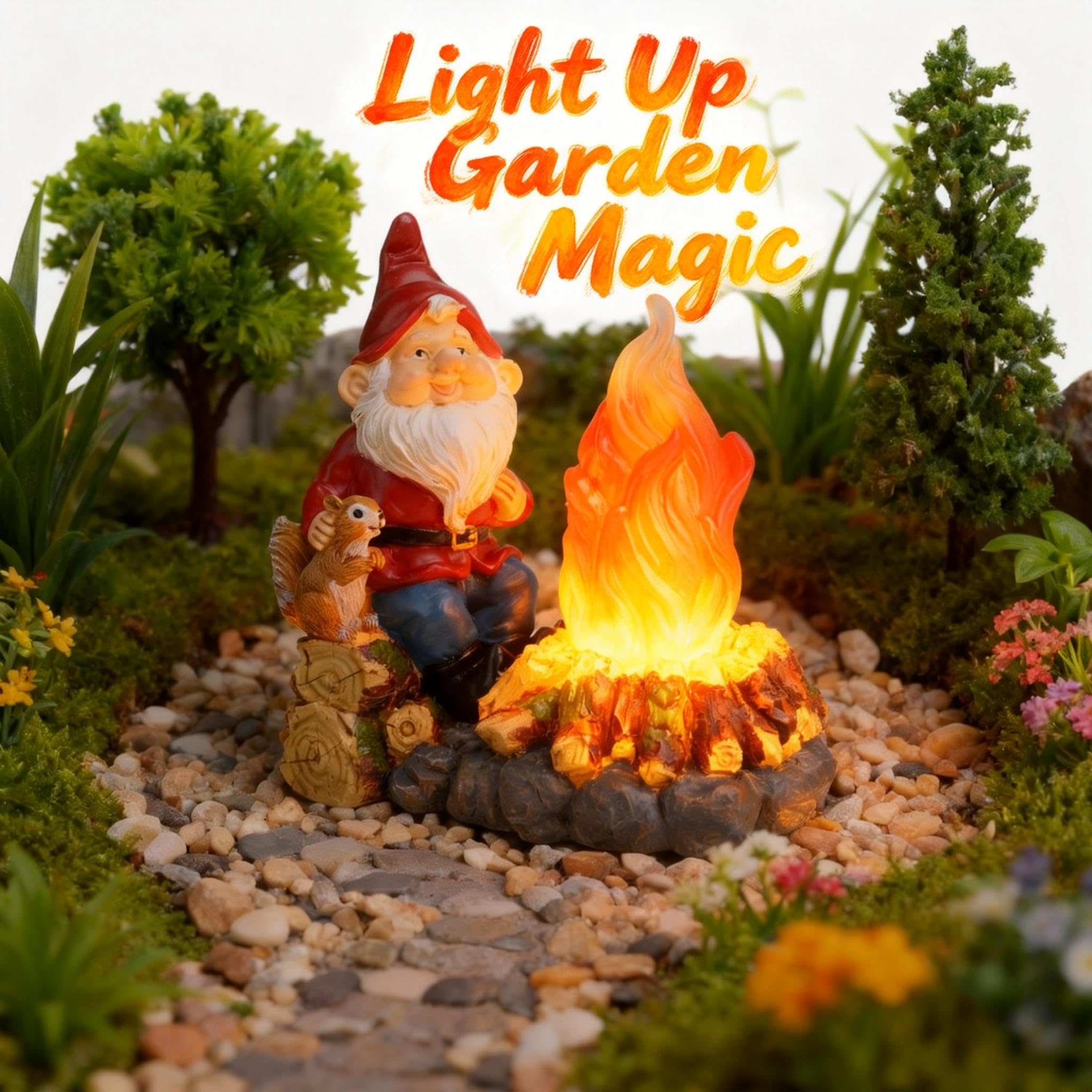 O-FarFarm waterproof resin gnome outdoor decor suitable for all weather