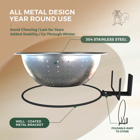 Ofasixx Squirrel Feeder durable metal construction resists rust.
